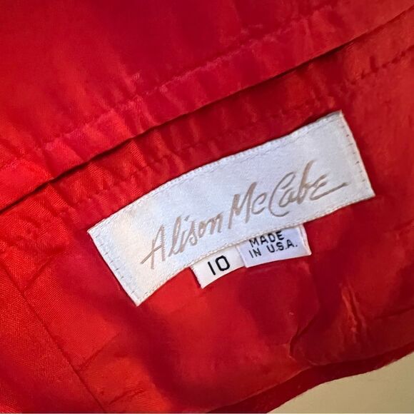 Allison McCabe red wool blazer.  Size M - Picture 5 of 6